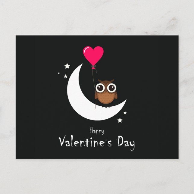 Carte postale Chouette de Saint Valentin (Devant)
