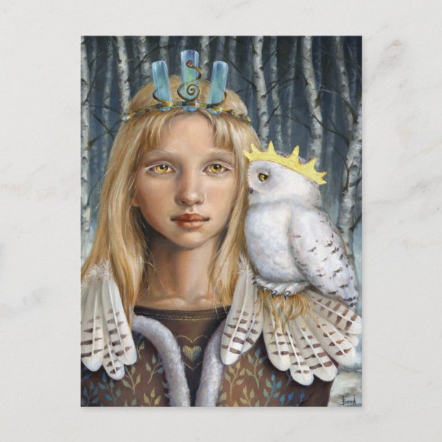 Carte Postale Chouette des neiges (Devant)