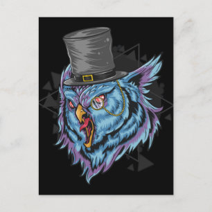 Carte Postale Chouette d'horreur Steampunk