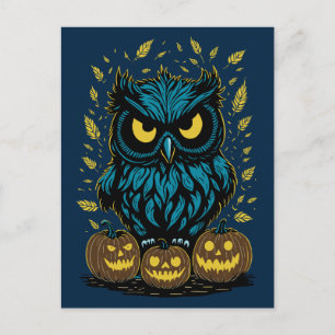 Carte Postale Chouette drôle d'Halloween