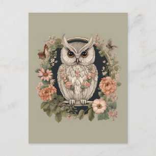 Carte Postale Chouette du Cottagecore
