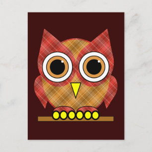 Carte Postale chouette plaid