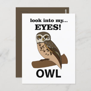Carte Postale Chouette regarde dans mes yeux Chouette