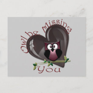 Carte Postale Chouette vous manque cadeaux