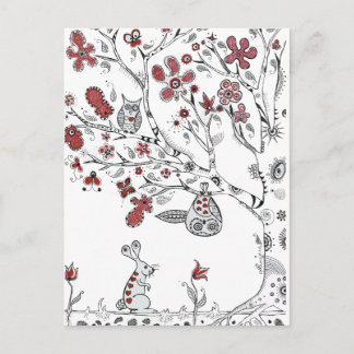 Carte Postale Chouettes d'amour