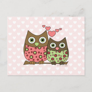 Carte Postale Chouettes d'amour