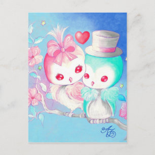 Carte Postale Chouettes d'amour