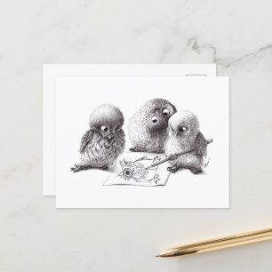 Carte Postale Chouettes d'artistes