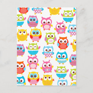Carte Postale Chouettes de petits mignons