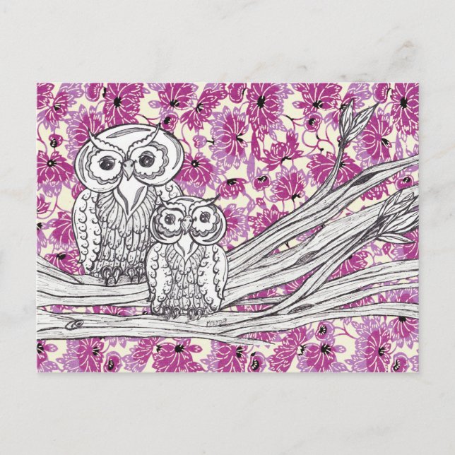 Carte Postale Chouettes en papier chinoises 7 (Devant)