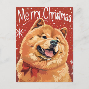 Carte Postale Chow Chow Noël