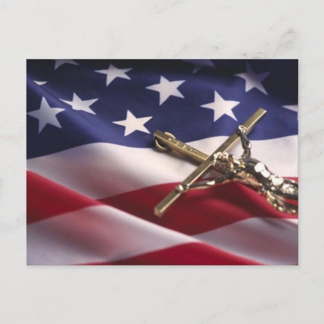 CARTE POSTALE CHRÉTIEN PATRIOTIQUE AMÉRICAIN (Devant)