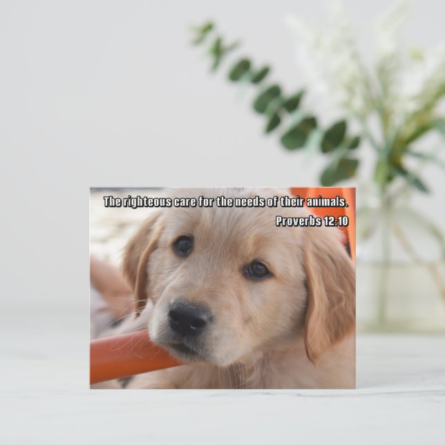 Carte postale chrétienne de chiot (Debout devant)