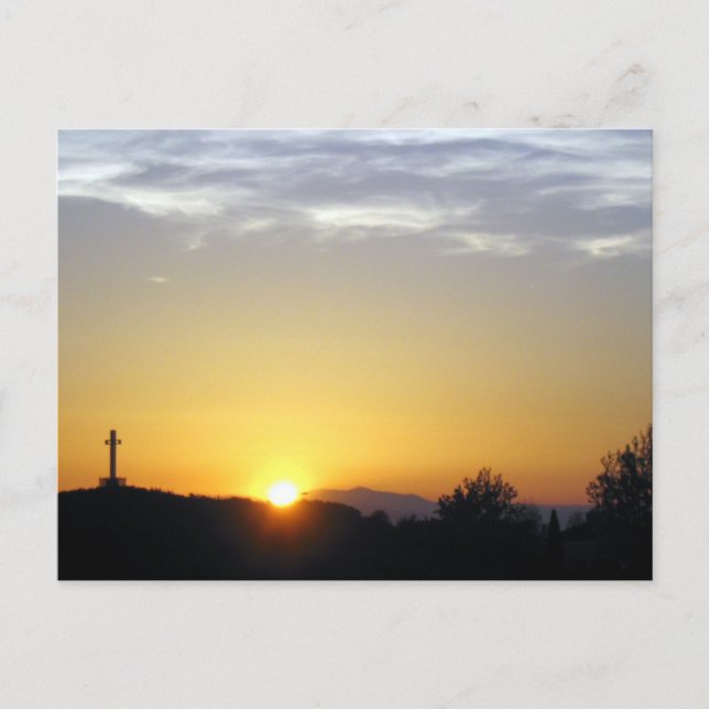 Carte postale chrétienne de lever de soleil (Devant)