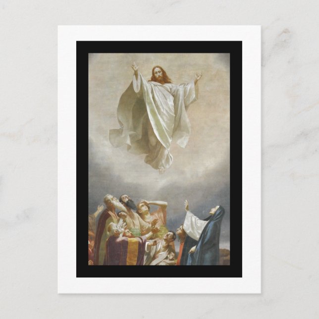Carte Postale Christ Ascension au ciel observé par les apôtres (Devant)