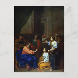 Carte Postale Christ avec Martha et Marie