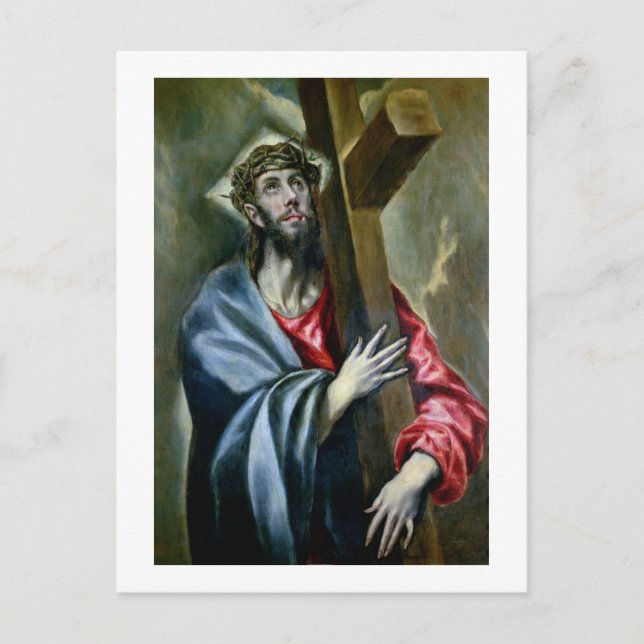 Carte Postale Christ Clasping the Cross, 1600-10 (huile sur toil (Devant)