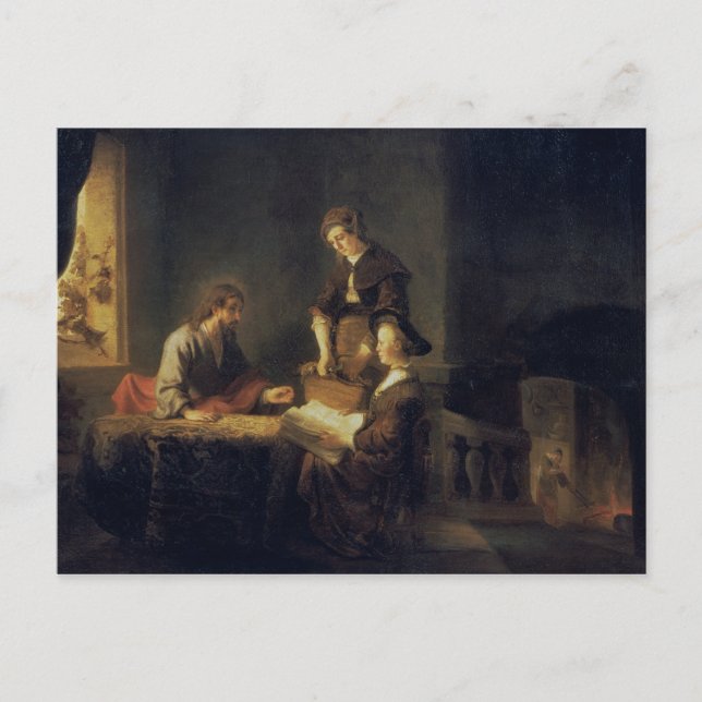 Carte Postale Christ dans la Maison de Martha et Marie (Devant)