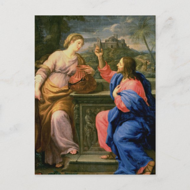 Carte Postale Christ et la femme de Samarie (Devant)