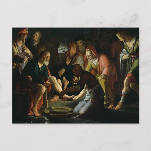 Carte Postale Christ Laver les pieds des disciples, 1623 (Devant)