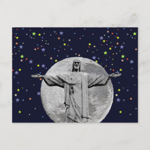 Carte Postale Christ, lune et étoiles