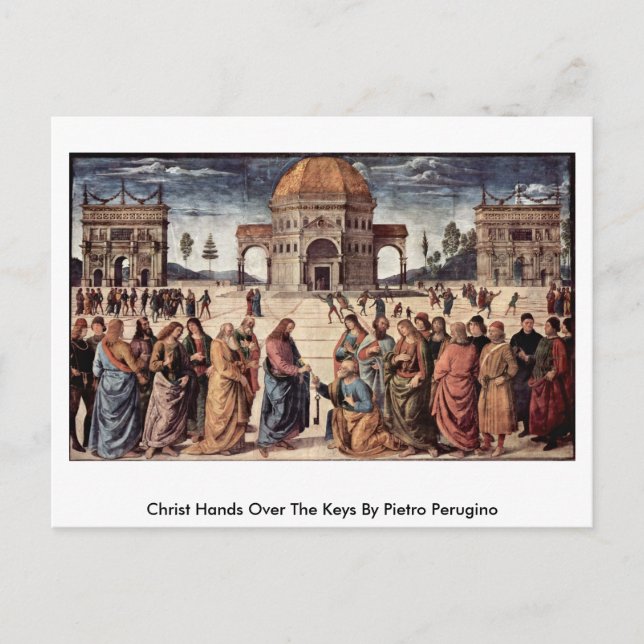 Carte Postale Christ Met Les Clés De Pietro Perugino (Devant)