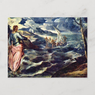 Carte Postale Christ Sur La Mer De Galilée Par Tintoretto Jacopo