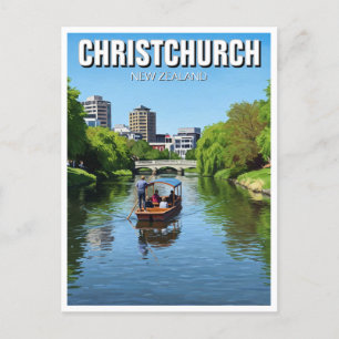 Carte Postale Christchurch New Zealand Avon River Punting