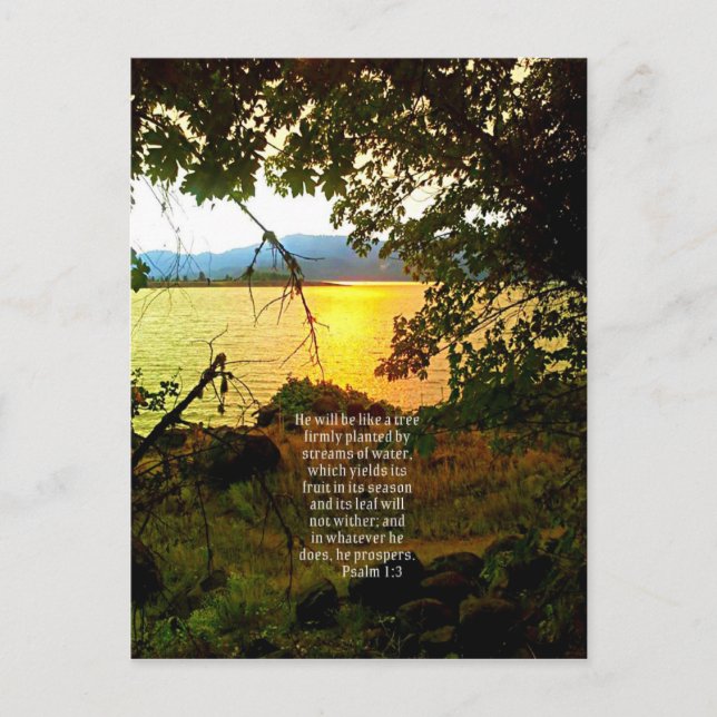 Carte Postale Christian Bible Verse Lac Paysage Créationarts (Devant)