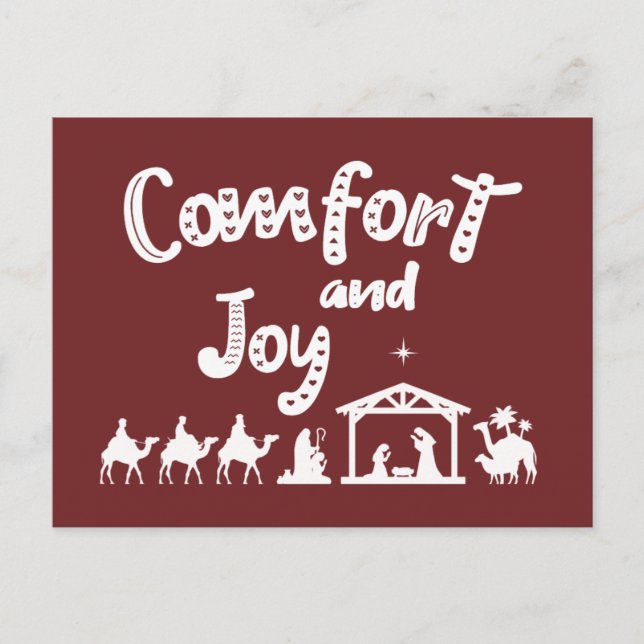 Carte Postale Christian Christmas Joy Scène de la Nativité (Devant)