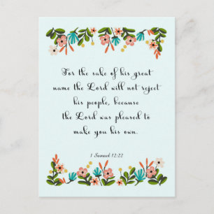 Carte Postale Christian Citation Art - 1 Samuel 12:22