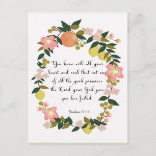 Carte Postale Christian Citation Art - Joshua 23:14
