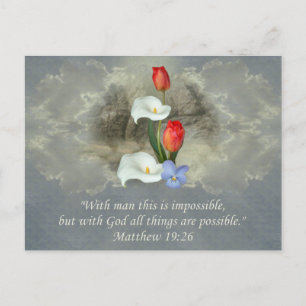 Carte Postale Christian Faith Art ~ Matthieu 19:26
