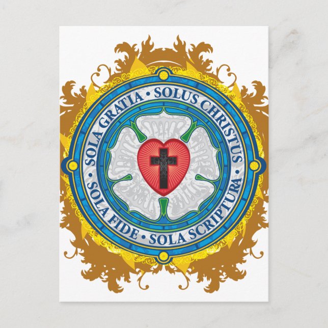 Carte Postale Christian Gift Luther Rose Jésus Croix Dieu Anges (Devant)