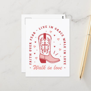 Carte Postale Christian girl cite marche amoureuse rose esthétiq