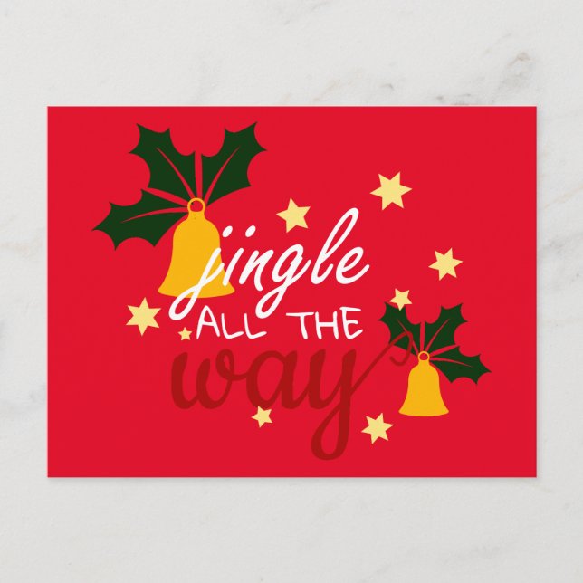 Carte Postale Christmas bells jingle all the way post (Devant)