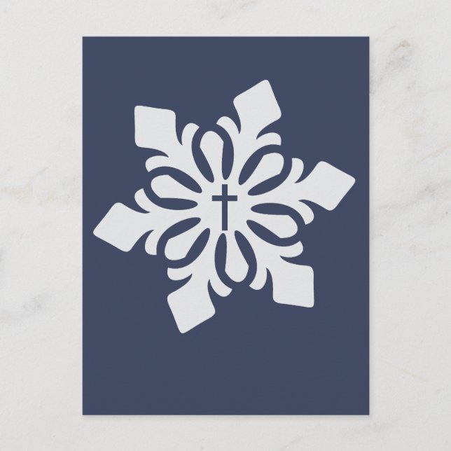 Carte Postale Christmas Cross Snowflake Ornate Classic (Devant)