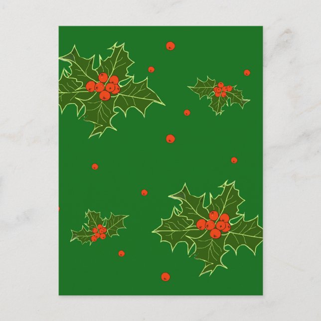 Carte Postale Christmas Holly (Devant)