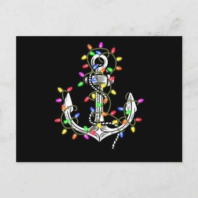 Carte Postale Christmas lights boating sailing cruise (Devant)