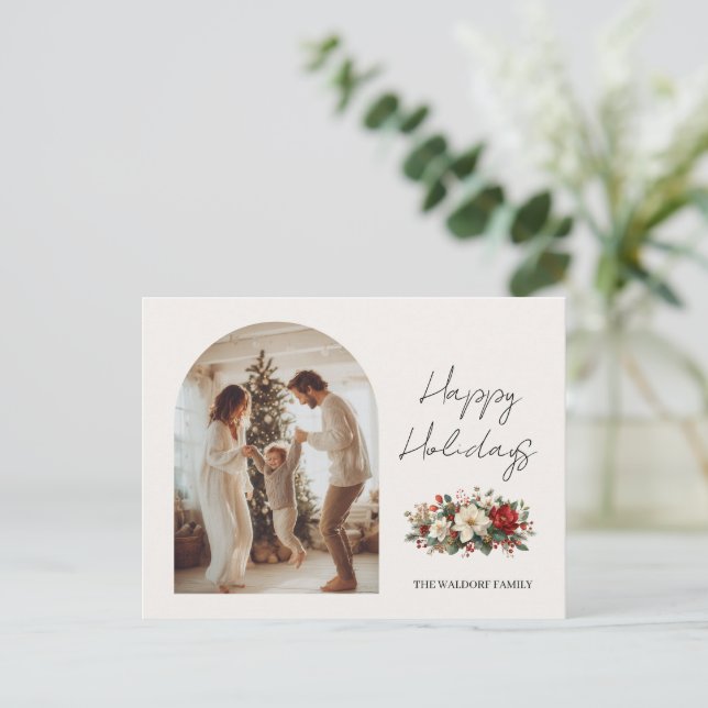 Carte Postale Christmas Photo Family | Custom Holiday Postcard (Debout devant)