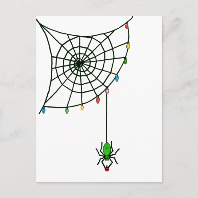 Carte Postale Christmas Spider Web Lights Goth Holiday (Devant)