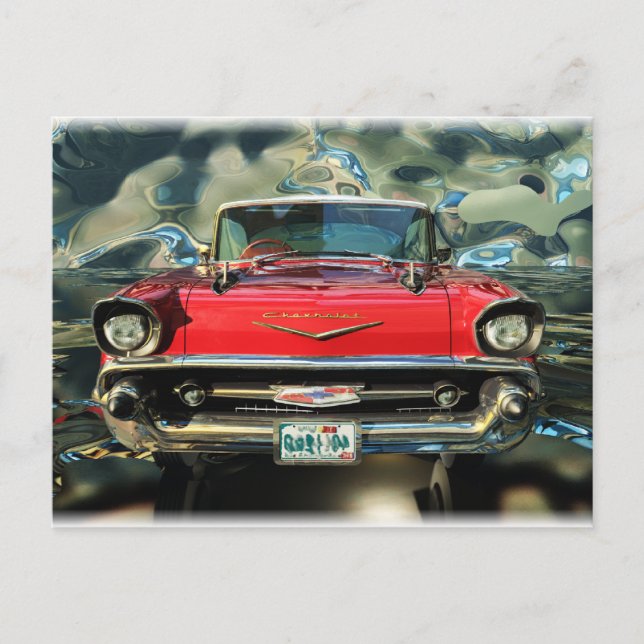 Carte Postale Chrome Chevy 57 Avant (Devant)