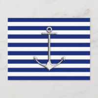 Chrome comme Ancre mince sur les rayures nautiques