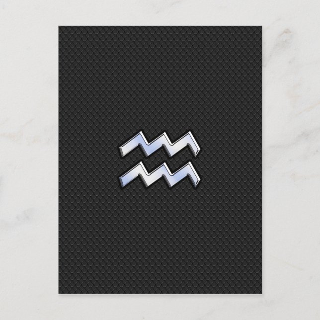 Carte Postale Chrome comme Aquarius Zodiac Symbole sur serpent (Devant)