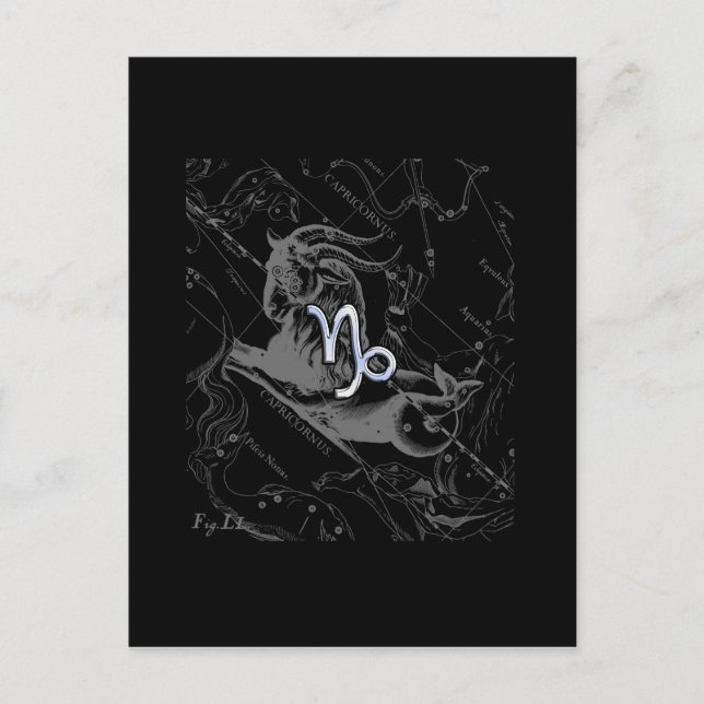 Carte Postale Chrome comme Capricorn Zodiac Connexion Hevelius (Devant)