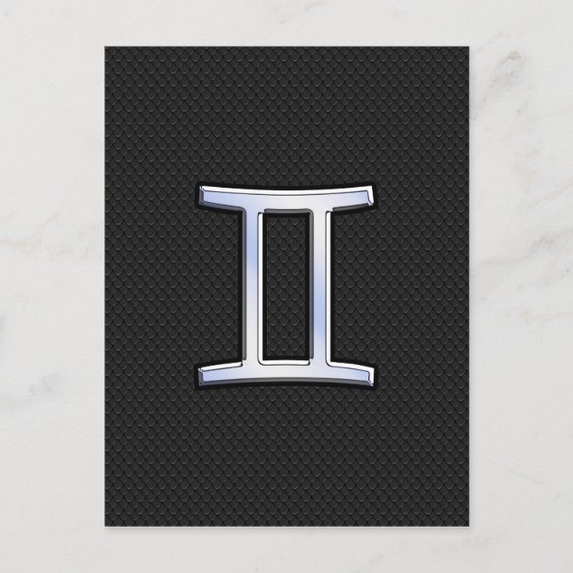Carte Postale Chrome comme Gemini signe Zodiac (Devant)