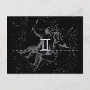 Carte Postale Chrome comme Gemini Zodiac Connexion Hevelius 1690