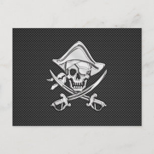 Carte Postale Chrome comme Pirate sur Black Carbon Fiber