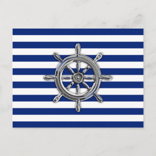Carte Postale Chrome Comme Roue sur les rayures nautiques