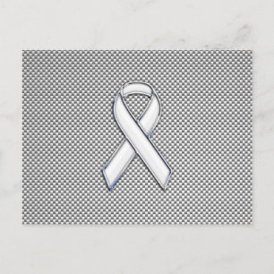 Carte Postale Chrome Comme White Ribbon Sensibilisation Fibre de